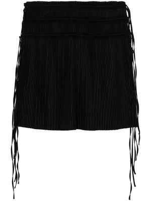 Helmut Lang strap-detail pleated midi skirt - Black