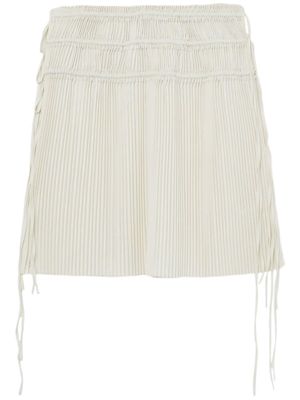 Helmut Lang strap-detail pleated midi skirt - Neutrals