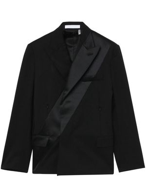 Helmut Lang stripe-detail off-centre blazer - Black