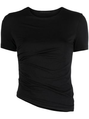 Helmut Lang Twisted gathered asymmetric T-shirt - Black
