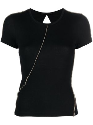 Helmut Lang Twisted seam-detail cotton T-shirt - Black