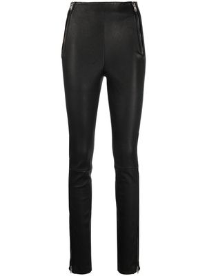 Helmut Lang zip-detail high-waisted trousers - Black