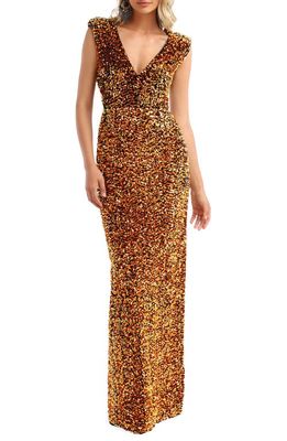 HELSI Alondra Sequin Gown in Amber