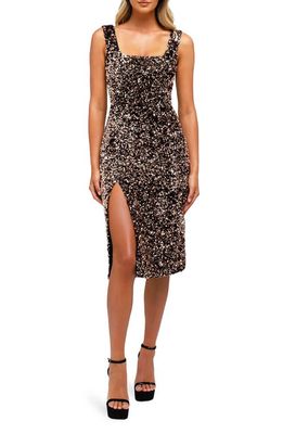 HELSI Beatrice Sequin Cocktail Dress in Antique Gold
