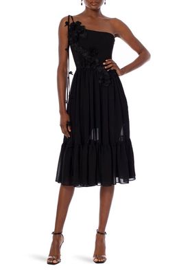 HELSI Dana One-Shoulder Fit & Flare Dress in Black