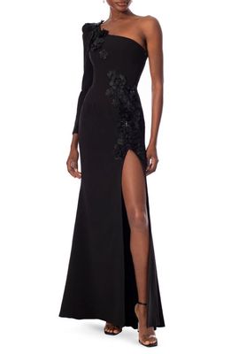 HELSI Mara Embellished One-Shoulder Gown in Black