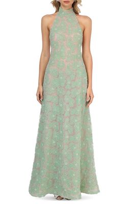 HELSI Marcella Floral Embellished Halter Gown in Sage 