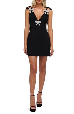 HELSI Megan Crystal Embellished Bow Cocktail Dress in Black