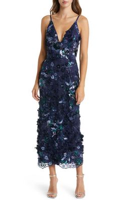 HELSI Norah Sequin Floral Gown in Navy Floral