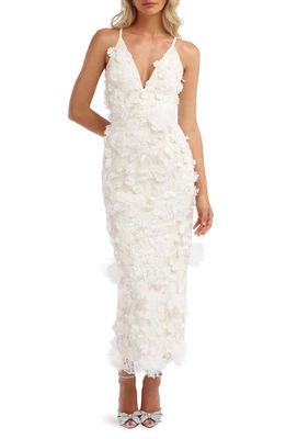 HELSI Norah Sequin Floral Gown in Off White Floral