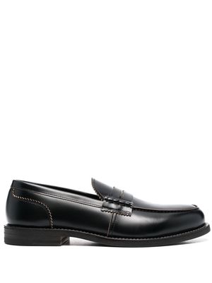 Henderson Baracco almond toe calf-leather loafers - Black