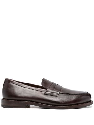 Henderson Baracco almond toe calf-leather loafers - Brown