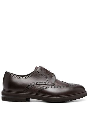 Henderson Baracco almond-toe lace-up derby shoes - Brown