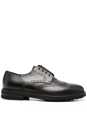 Henderson Baracco brogue-detail leather derby shoes - Black