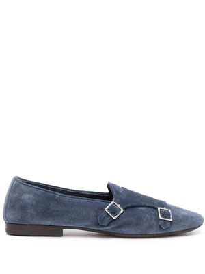 Henderson Baracco buckle detail suede slippers - Blue