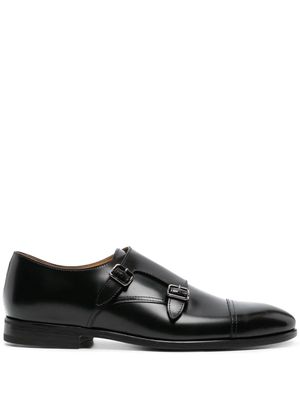 Henderson Baracco double-buckle leather monk shoes - Black