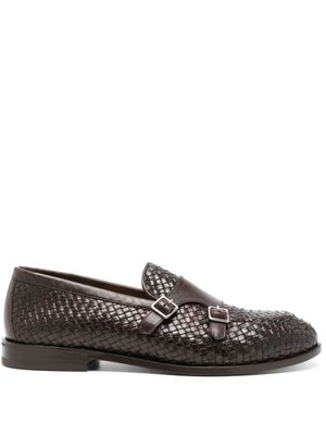 Henderson Baracco interwoven leather buckled loafers - Brown