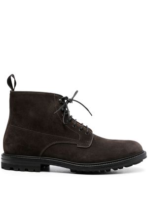 Henderson Baracco lace-up suede ankle boots - Brown