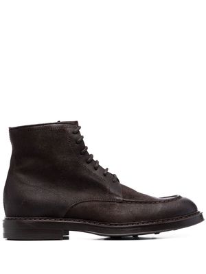 HENDERSON BARACCO leather lace-up ankle boots - Brown