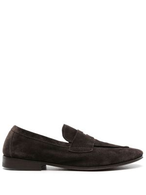 Henderson Baracco penny-slot suede loafers - Brown