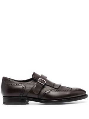 Henderson Baracco perforated buckled monk shoes - Brown