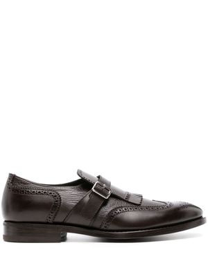 Henderson Baracco perforated-detailing leather monk shoes - Brown