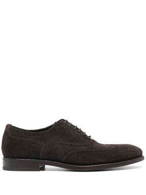 Henderson Baracco stacked-heel suede brogues - Brown