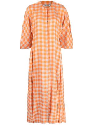 Henrik Vibskov check-print tie-back maxi dress - Orange