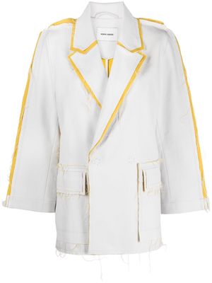 Henrik Vibskov contrast trim deconstructed jacket - White