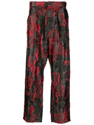 Henrik Vibskov embroidered-design pleated trousers - Brown