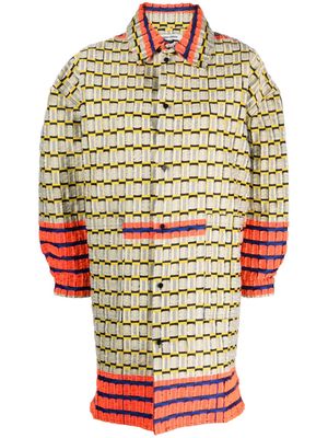 Henrik Vibskov geometric-print oversized shirt coat - Yellow
