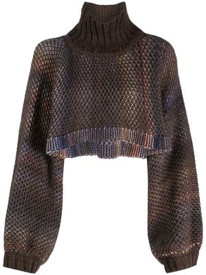 Henrik Vibskov net-knit cropped jumper - Brown