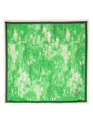 Henrik Vibskov painterly-print silk scarf - Green