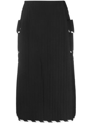 Henrik Vibskov pleated stripe-trim straight skirt - Black