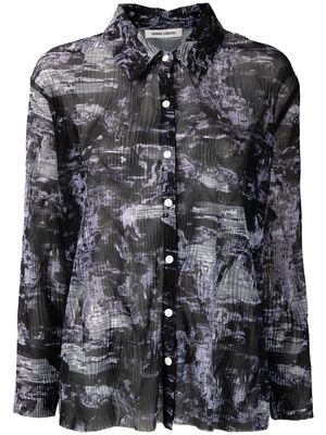 Henrik Vibskov printed plissé shirt - Black