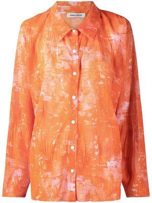 Henrik Vibskov printed plissé shirt - Orange