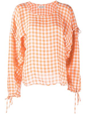 Henrik Vibskov Tapas check-print blouse - Orange