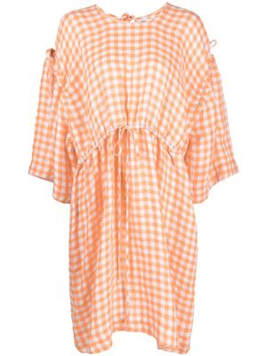 Henrik Vibskov Tapas checkered linen dress - Orange