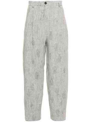 Henrik Vibskov Tracking loose-leg linen trousers - Grey