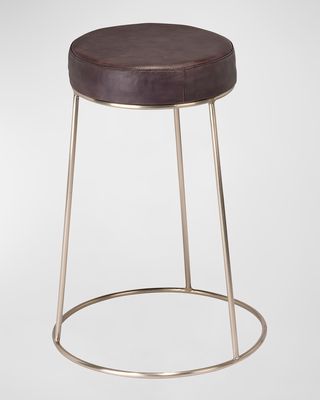 Henry Leather 24" Counter Stool