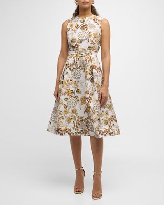 Hepburn Floral-Print Sleeveless Fit-&-Flare Dress