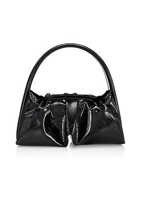Hera Croc-Embossed Vegan Leather Top Handle Bag