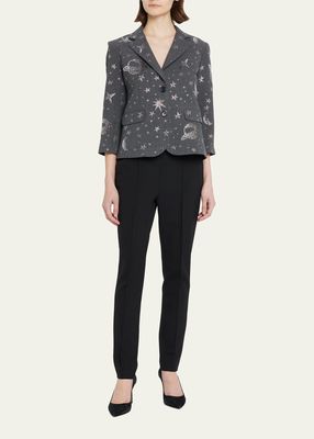 Here, There, And Everywhere Crystal-Embellished Short Blazer