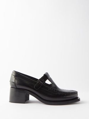 Hereu - Alber 20 T-bar Leather Loafers - Womens - Black