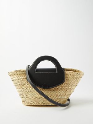 Hereu - Alqueria Small Straw Basket Bag - Womens - Black Multi