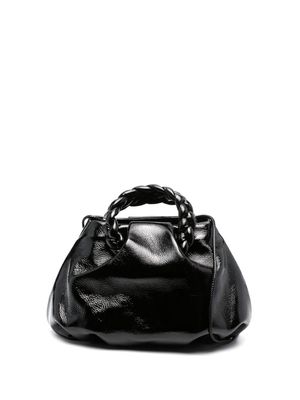 Hereu Bombon glossy leather tote bag - Black