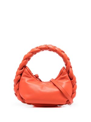 Hereu braided-handle leather tote bag - Orange