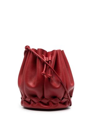 Hereu braided leather bucket bag - Red