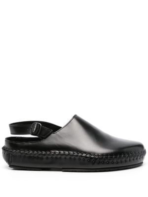 Hereu Cargol whipstitch leather sandals - Black