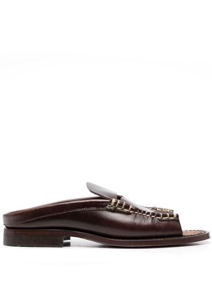 Hereu contrast-stitch leather sandals - Brown